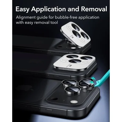 Esr Camera Lens Protector For Iphone 17/16/15/14 Pro Max - Black
